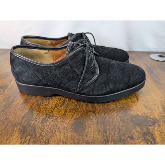 Sacha Made In Italy Black Quilted Suede Dress Shoes Size 11 main image 12